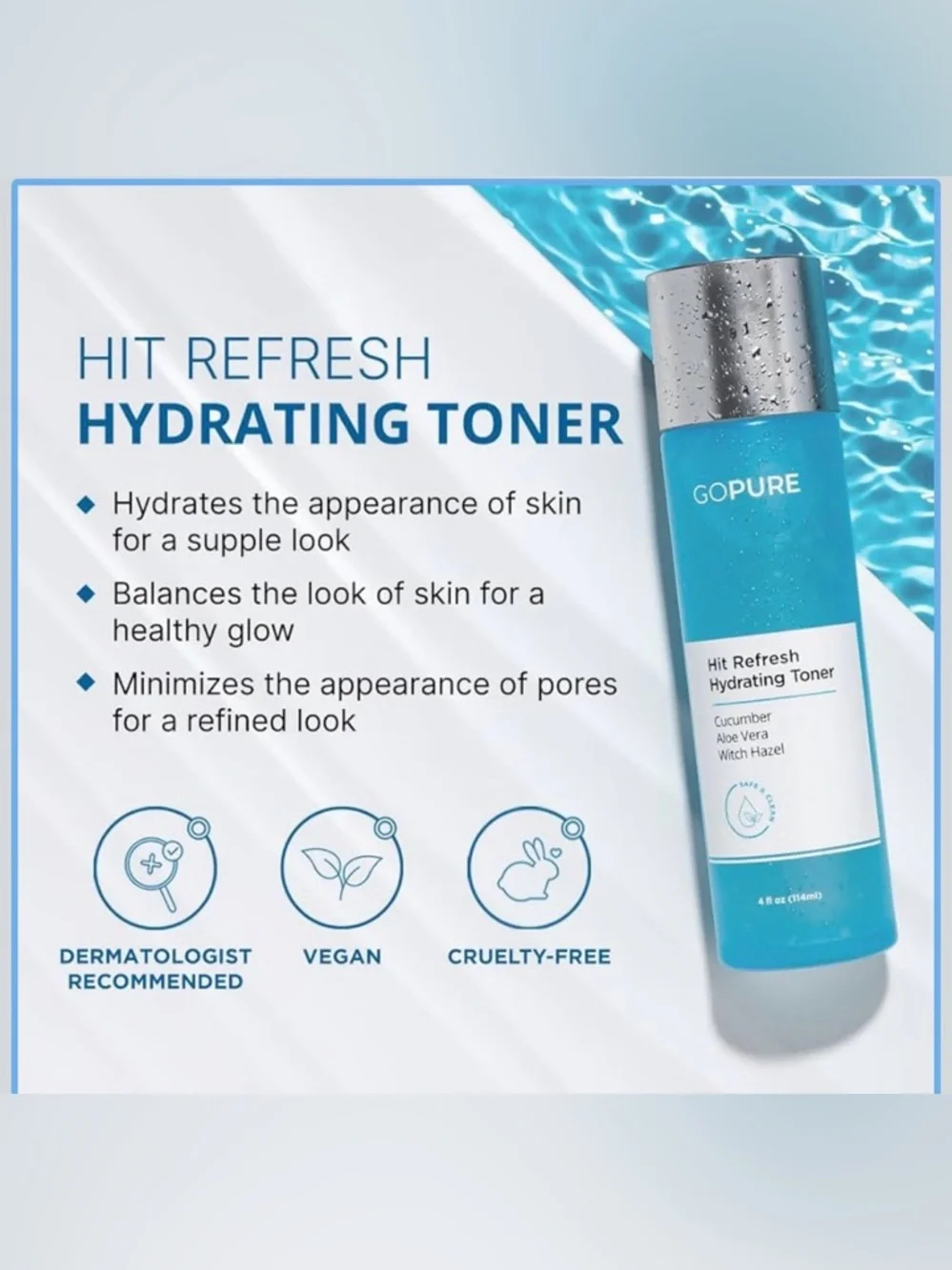 GoPure Hit Refresh Hydrating Toner **NWT** - Picture 3 of 6